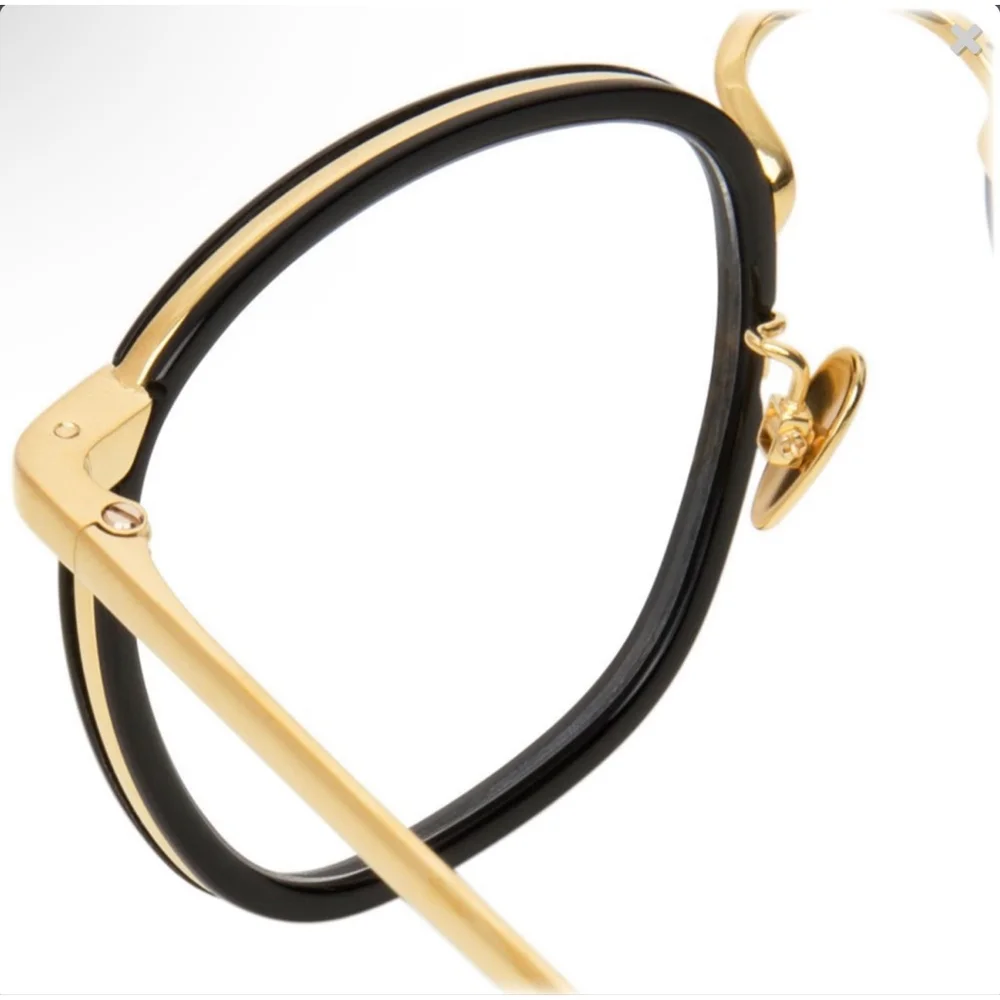 Unisex Linda Farrow Optical Glasses Black/Gold One Size LFL562 optical - Picture 2 of 14